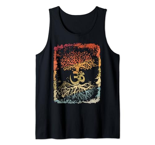 Lebensbaum-Yoga Om Shirt Keltisches Yoga Tank Top Schwarz Unisex Erwachsene Ärmellos Tank Top S EU 40