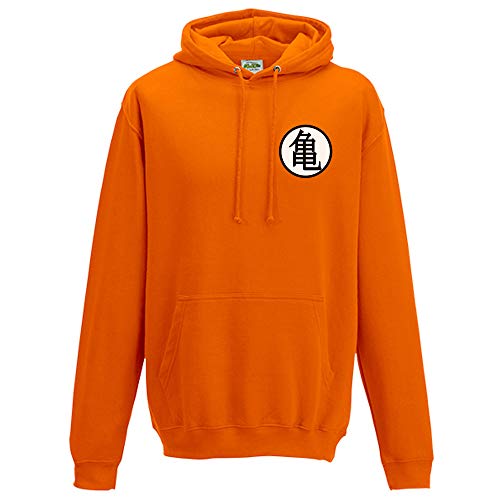 Goku Training Symbol Orange Hoodie, Orange, XL