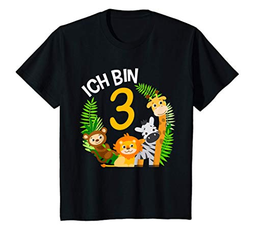Kinder 3. Geburtstag Kindergeburtstag Dritter Geburtstag Dschungel T-Shirt