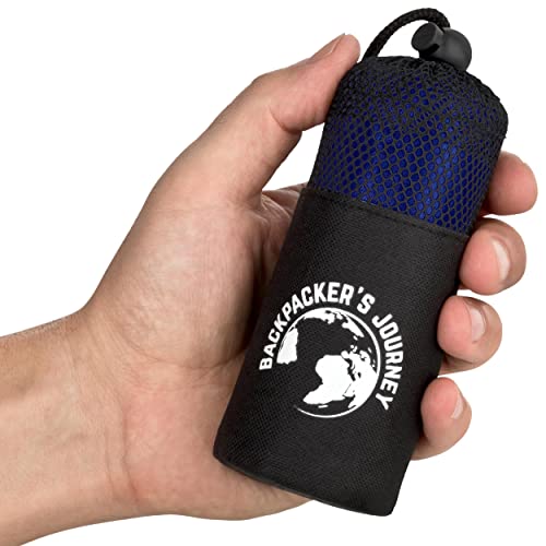 Backpacker's Journey Reiseschlafsack (nur 155g), ultraleichter und platzsparender Hüttenschlafsack aus Mikrofaser. Ideal für Backpacking, Hostels und Hütten (70cm, blau)