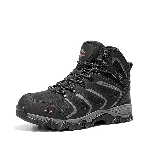 NORTIV 8 Herren Trekkingschuhe Wanderschuhe Outdoorschuhe Wanderstiefel Wasserdicht Hiking Boots Kletterschuhe Bergsteigen Klettern Wandern Schuhe SCHWARZ/DUNKEL/GRAU 160448_M-E Größe 43 (EUR)