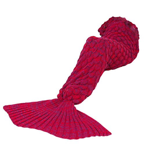 Klimaanlage Decke Mermaid Schwanz Decke Crochet Warm Gestrickte Bett Decke Sofa Quilt Wohnzimmer Schlafsack Für Kinder Und Erwachsene