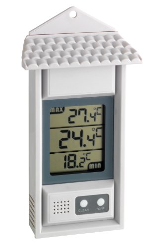 TFA Dostmann Digitales Thermometer für innen oder Außen, 30.1039, wetterfest, Höchst-und Tiefwerte, L 81 x B 30 x H 150 mm