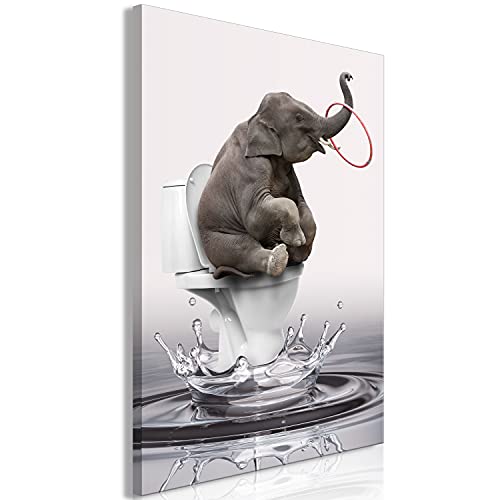 murando - Bilder Elefant 40x60 cm Vlies Leinwandbild 1 tlg Kunstdruck modern Wandbilder XXL Wanddekoration Design Wand Bild - Tiere Abstrakt Zirkus Toilette Wasser g-C-0346-b-a