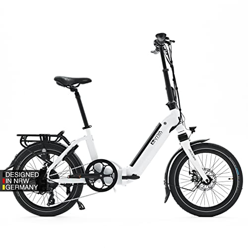 AsVIVA E-Bike 20 Zoll I hochwertiges Elektrofahrrad klappbar I Elektrobike schwarz-weiß I klappbares E-Bike mit extra starkem Akku I Elegantes Klapprad mit Motor I Elektro-Klapprad mit LED Display