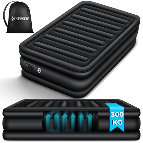 KESSER® Aufblasbare Matratze Luftbett Selbstaufblasend Gästebett mit eingebauter elektrischer Pumpe, Luftmatratze für Camping oder Heimgebrauch Mit Tasche, geeignet für 1 Person - 203 x 95 x 51cm