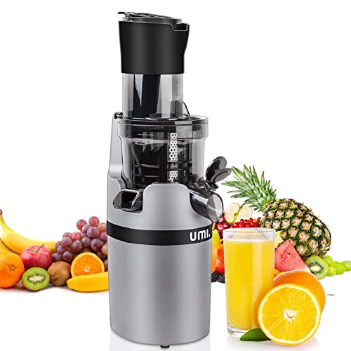 Amazon Brand - Umi Slow Juicer Entsafter, Klein Gemüse und Obst Profi Entsafter, Gemüse und Obst Testsieger Profi Juicer Entsafter, Umkehrfunktion, 240 Watt Allround Entsafter elektrisch - Silber