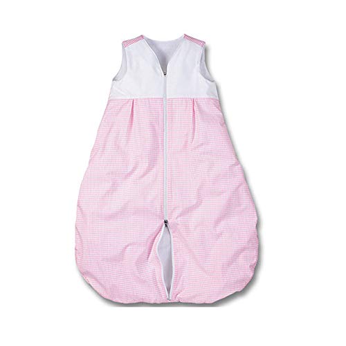wellyou, Kinder-Baby-Schlafsack, mit Fleece gefüttert, rosa-weiß Vichykaro, für Mädchen, Größe 92-122