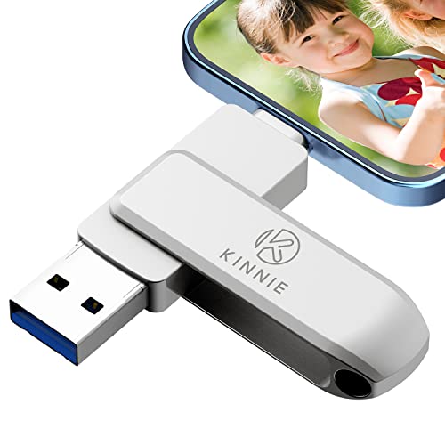 KKINNIE Flash-Laufwerk für iPhone 128GB,Foto-Stick für iPhone,externer Speicher,um mehr Fotos und Videos zu speichern, verwenden USB 3.0 iPhone Foto Stick, kompatibel mit iPhone/iPad/Android/PC……