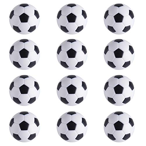 RAYNA GAMES 12 Stück Kickerbälle, Reguläre Größe Tischfußball Kickerbälle,32MM Tischfußball Ersatzbälle für Erwachsene Kinder Fußball Tisch Spiel - Shwarz