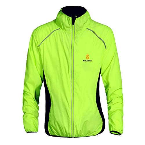 Fahrrad Windjacke Herren Dünn Leicht Fahrradjacke Wasserdicht Atmungsaktiv Jacket Sport Windjacke Leicht Fahrrad Sommer Rennrad Sportjacke Outdoor Windbreaker Für Radfahren Mountainbike (Green, XL)