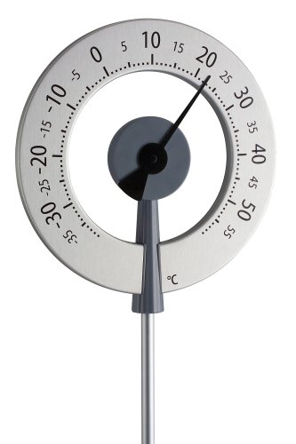 TFA Dostmann Lollipop analoges Design-Gartenthermometer, 12.2055.10, wetterfest, mit großen Ziffern