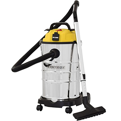 Syntrox Germany 30 Liter Staubsauger Industriesauger Nass- Trockensauger Edelstahl mit Steckdose Taifun