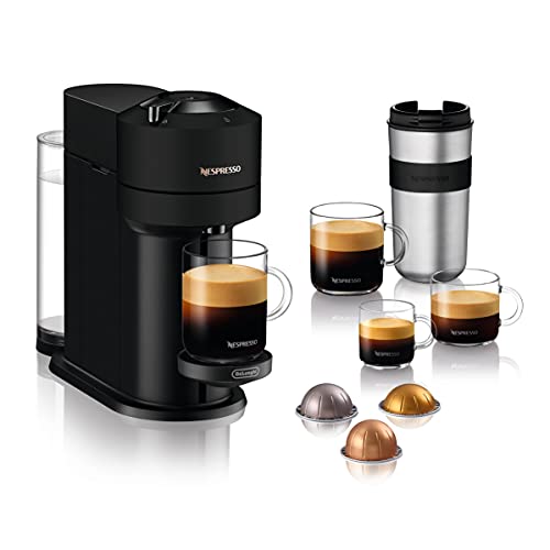 Nespresso De'Longhi Vertuo Next Kaffeemaschine, ENV120.BM, Schwarz matt, Mattschwarz