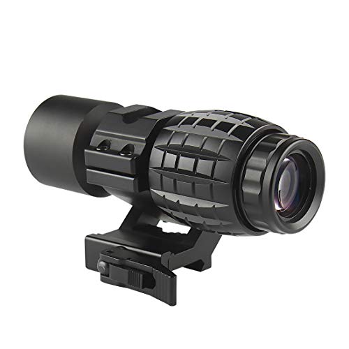 Ranstac Airsoft Visier 3X Magnifier Sight Scope mit Flip bis zur Seite 3X Lupe Weaver Montage 20mm CJ/MZJ-05