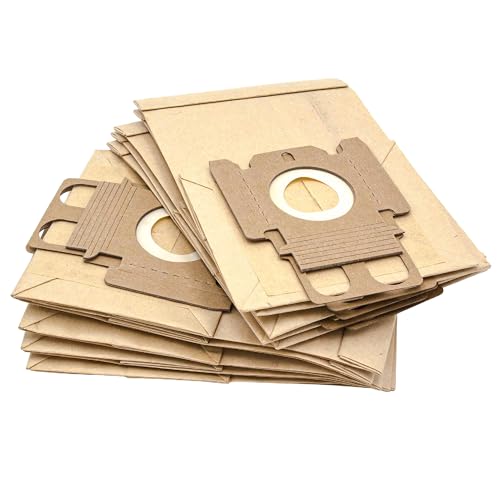 vhbw 10x Staubsaugerbeutel kompatibel mit Miele S163 Electronic 1400, S164 Staubsauger - Papier, Typ K, 21cm x 13,2cm, Sandfarben