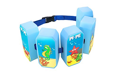 PI-PE Schwimmgürtel für Kinder - Schwimmhilfe ideal zum Lernen und toben - 5 Blöcke je nach Fortschritt entfernbar - schönes Design für Jungen und Mädchen, blau, One Size