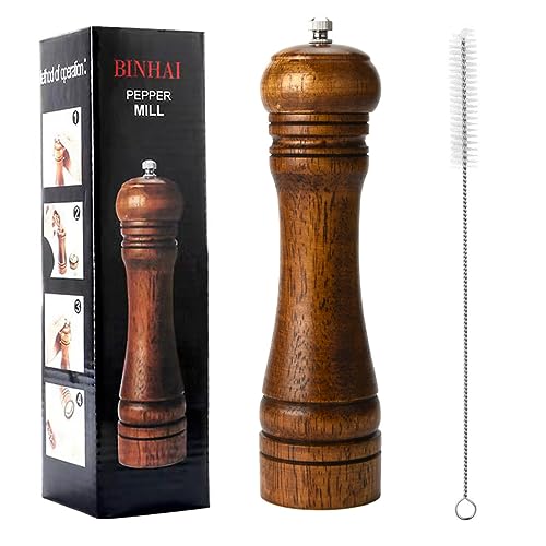 Pfeffermühle - Holz Mühle Gewürzmühle Salzmühlen Pfeffermühlen Set Mit Verstellbarem Keramikmahlwe Mahlwerk 8 Zoll