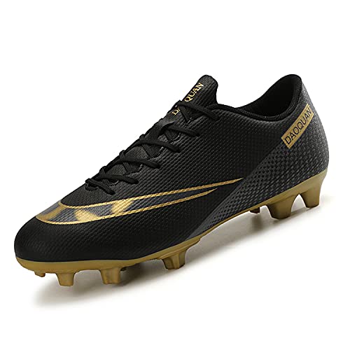 VTASQ Fußballschuhe Herren Stollen Spikes Cleats Jugendliche Erwachsene Trainingsschuhe Professionelle Outdoor Sport Football Schuhe Nero 39 EU