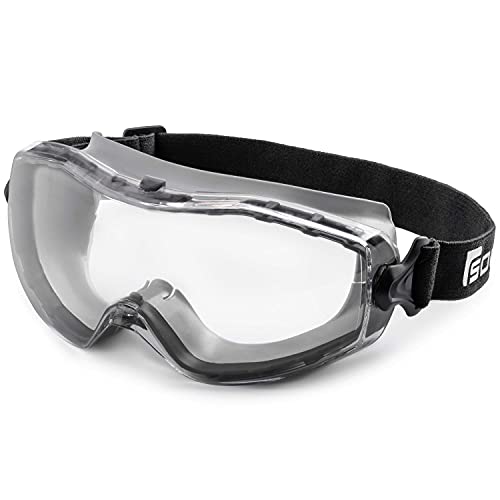SolidWork SOLID. perfekt sitzende Schutzbrille | Staubdichte Arbeitsschutzbrille mit universeller Passform | Für Brillenträger geeignet | Klare, kratzfeste, beschlagfreie & UV-schützende Linse | Grau