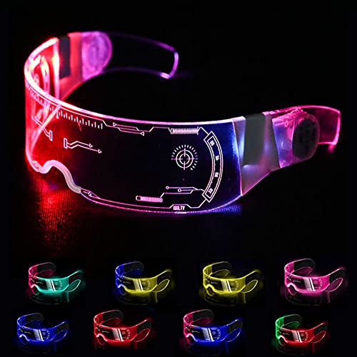 JYB Hopefuture LED leuchtende Brille, Bunte Technologie EL Kaltlichtlinsenbrille, lichtemittierende Brille, DJ-Kostüme, lustige leuchtende Brillen-Stütze für Festival-Performance auf (Hoffnung)