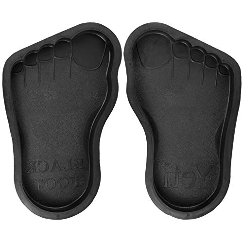 @tec Betonform Schalungsform Gießform Plastikformen für Beton, Trittsteinplatte, Bodenplatten, Trittsteine, Gartenplatten, Gehwegplatte 2-teilig Pflasterform Yeti Füße 50x25x5 cm