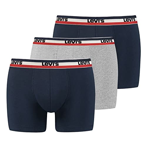Levi's Herren Levi's Men's Sportswear Logo Briefs (3 Pack) Boxer Shorts, Navy / Grey Melange, XL EU