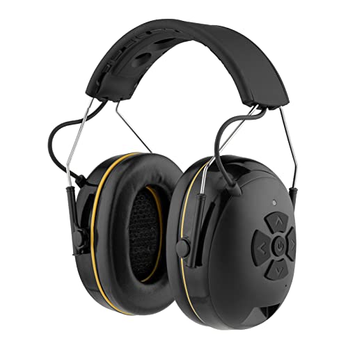 PROTEAR (Aufgerüstet E6850 Gehörschutz mit Bluetooth 5.1 ,Integriertes Mikrofon für Freisprechen,High-Fidelity-Lautsprecher,48 Std. + Spielzeit,Idealer Gehörschutz zum Mähen,Holzbearbeitung,SNR 30dB