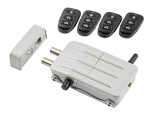 ARREGUI CI10P Unsichtbares Türschloss mit 4 Fernbedienungen | Schlüsselloses Zusatzschloss für Türen | Elektronisches Sicherheitsschloss | Türriegelschloss | Fernbedienungsschoss | Silber