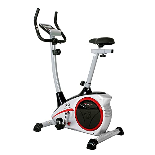 Christopeit Sport Fahrrad-Heimtrainer AL 1 Silber - 8-Stufig, bis 150kg Gewicht, 9kg Magnet-Bremssystem, LCD-Display