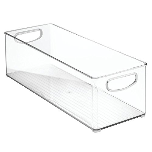 iDesign 64798EU Cabinet/Kitchen Binz Aufbewahrungsbox, extragroßer Küchen Organizer aus Kunststoff, lange Box, durchsichtig