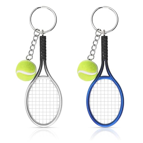 2pcs Tennis SchlüSselanhäNger, SchlüSselanhäNger Tennis Geschenke, Tennisball SchlüSselanhäNger, Taschen AnhäNger, Handball SchlüSselanhäNger MäNner, Tennis ZubehöR Herren, Leichtathletik Geschenke
