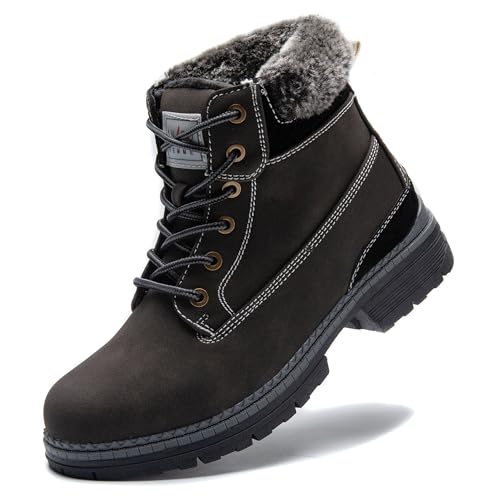 Cestfini Winterschuhe Damen Boots Warm Gefütterte Wanderstiefel Wasserdicht Trekking-Schuhe Outdoor Wanderschuhe Winterboots Schneestiefel RTW19-DE-BLACK-40