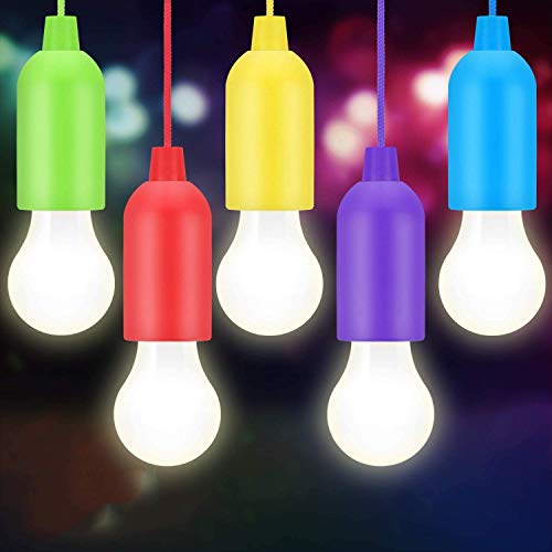 BINKE Campinglampe, Pull Light Led Camping Laterne, Tragbare Zeltlampe Laterne Glühbirne Camping Licht mit Zugschalter für Camping, Notfall, Stromausfall (5 Pack)