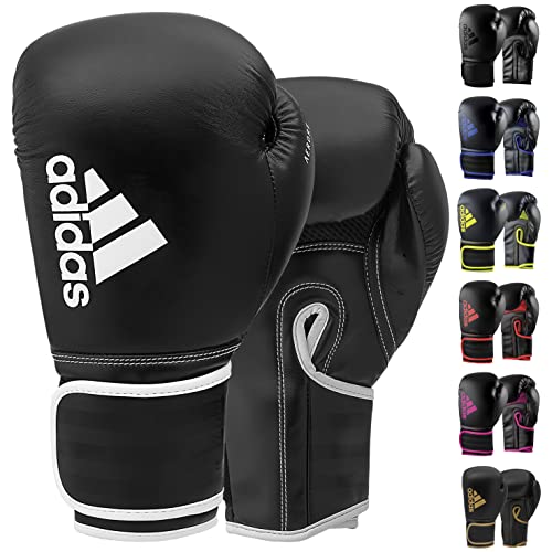 adidas Unisex – Erwachsene Hybrid 80 Boxhandschuhe, Schwarz/Weiß, 12 oz EU