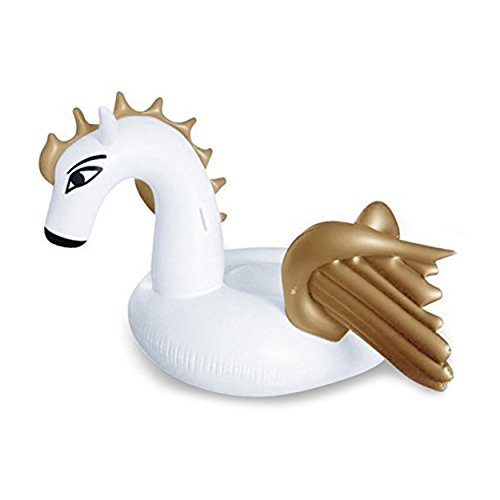 Ocean 5 XXL Pegasus Badeinsel Gold 240 x 240 x 120cm, aufblasbares Schwimmtier, riesen Luftmatratze, Wasser-Liege, Pool-Lounge, Schwimmreifen als Schwimmtier für Kinder und Erwachsene