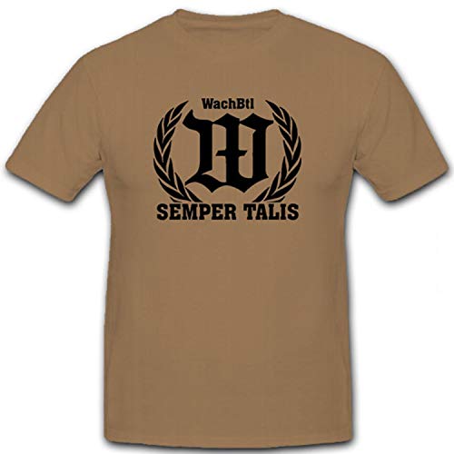 WachBtl SemperTalis Wachbataillon BMVG Bundeswehr Wappen - T Shirt #4807, Größe:L, Farbe:Sand