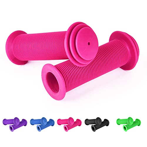 URAQT Fahrradgriffe Kinder,22 mm Lenkergriffe Fahrrad Kinder mit Höchster Sicherheit Prallschutz Kinderfahrradgriffe Gummi Grips für Roller Dreirad Kinder Laufrad Kinderfahrrad (Rosa)