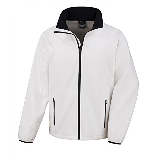 Result Herren Core bedruckbare Softshell Jacke, Weiß (WHI/Blk R231mwhbkmd), XL