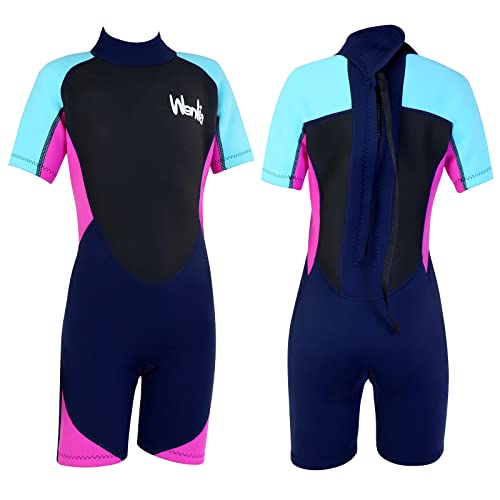Kinder Neoprenanzug - 2.5mm Neopren Shorty Neoprenanzug Einteilig UV-Schutz 50+ Badeanzug zum Tauchen, Schwimmen, Surfen