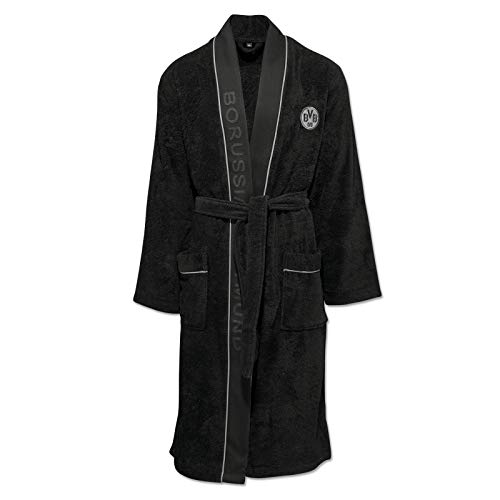Borussia Dortmund Unisex Bvb-bademantel Bademantel, Schwarz, L-XL EU