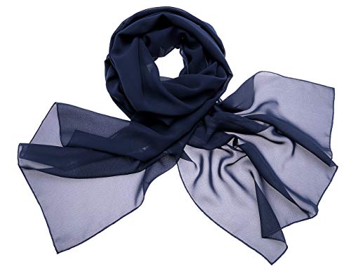 Dresstells Chiffon Schal Stola für Abendkleider in Verschiedenen Farben Navy 190cmX70cm/ Medium