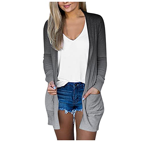 Winterjacke Damen,Leder Trenchcoat Leichte üBergangsjacke Goretex Jacken Leichte Jacken Blazer Jacken Strickjacken Kurz Bundeswehr Regenbekleidung Leichte Jacken Herbstjacken(Grau-5, M)