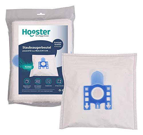 Hooster 20 Stück Staubsaugerbeutel passend für Miele Electronic 1400 / Airclean/Air Clen S163 / mit Plastik Aufsatz