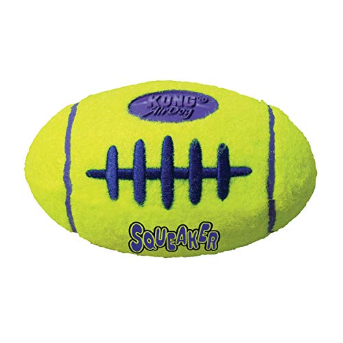 KONG – AirDog Football – Quietschendes, Federndes Apportierspielzeug aus Tennisballmaterial – Für Große Hunde