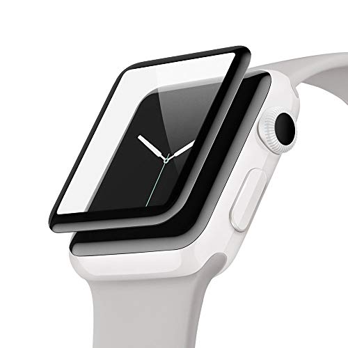 Belkin ScreenForce UltraCurve-Displayschutzfolie (für die Apple Watch der Serie 2, 42 mm, vollflächiger Schutz mit abgerundeten Kanten, echtes Glas, kratzfest) schwarz