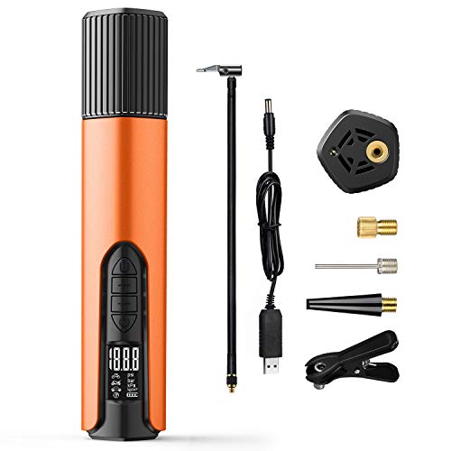 AIRXWILLS Elektrische Digitale Reifenpumpe - 150PSI Fahrradluftpumpe Kompressor mit LCD-Bildschirm für Auto, Fahrrad, Motorrad, Basketball, Football usw (2000mAh Akku).