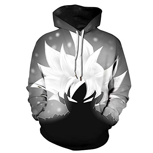 Leezeshaw Unisex Hoodies Dragon Ball Z Goku 3D Japanischer Anime Print Pullover Hoodie Sweatshirt mit Kängurutasche, Goku 5, L/XL