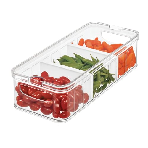 InterDesign iDesign Kühlschrankbox, großer Aufbewahrungsbehälter aus BPA-freiem Kunststoff, Aufbewahrungssystem für Küche oder Büro, durchsichtig, 38,1 x 16,5 x 9,5 cm