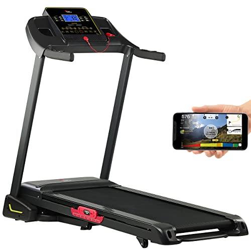 newgen medicals Fitness-Laufband: Profi-Laufband mit Bluetooth & App, XXL-Lauffläche, 16 km/h, 1.100 W (Laufband Fitness-Stationen)